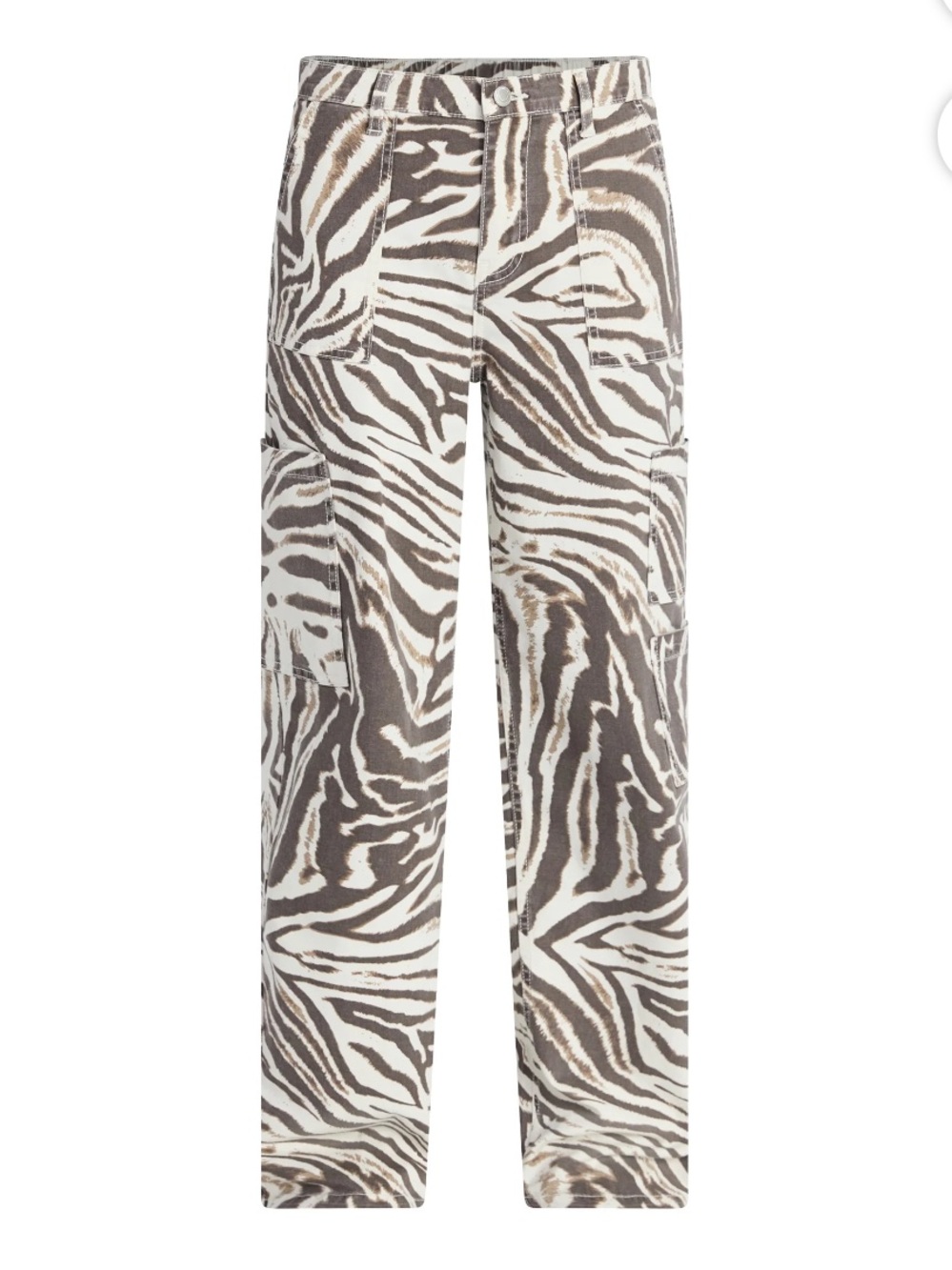 NWT! VIRAL Most Comfy EVER! No Boundaries Zebra Print Wide Leg Cargo Pants